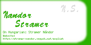 nandor stramer business card
